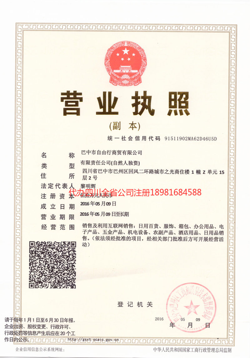 九江九江自由行商贸有限公司